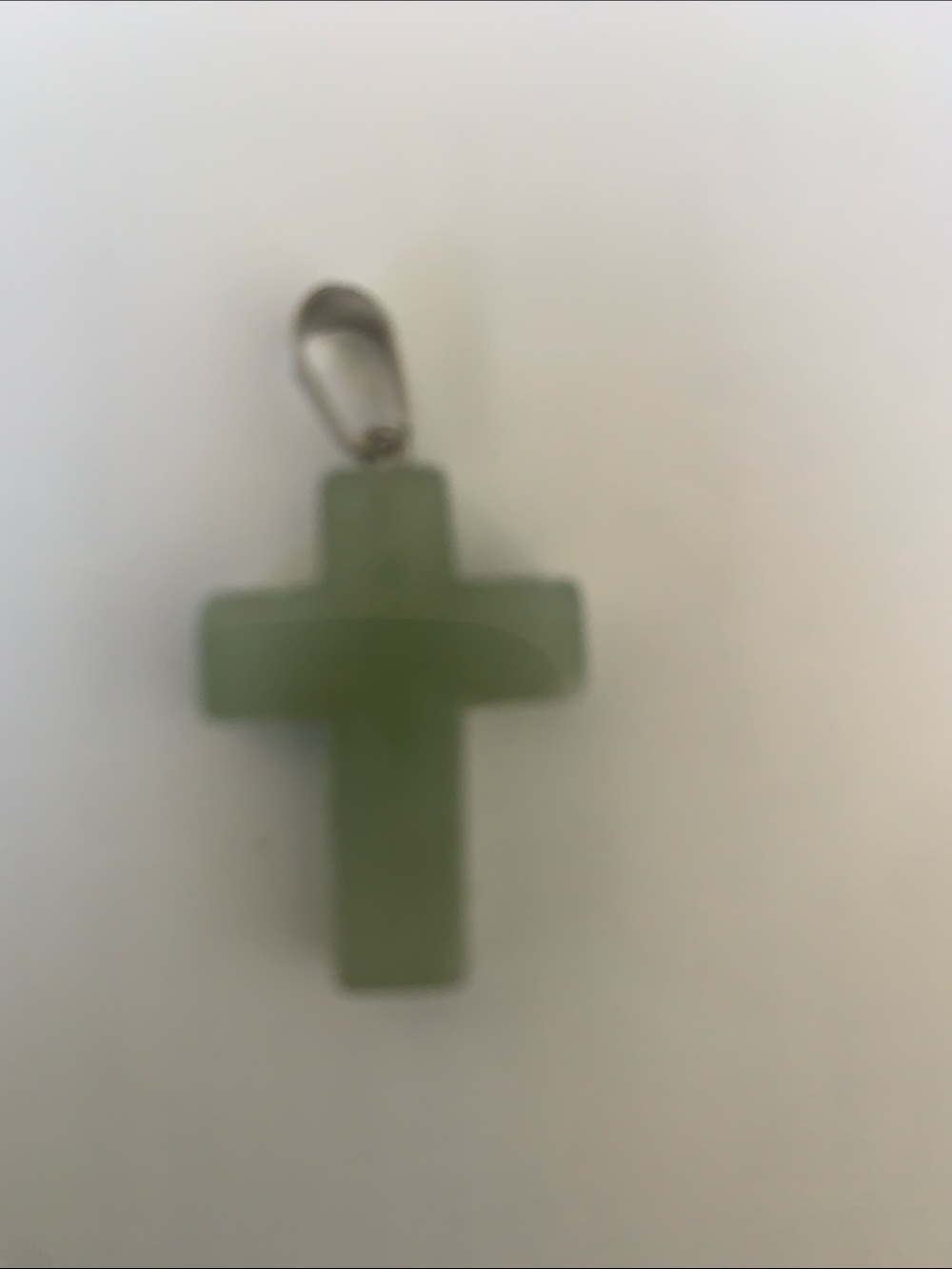 Green Jade Cross Pendant Necklace Charm